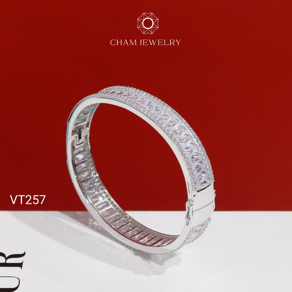 Vòng Tay CHAM JEWELRY VT257, Vòng Full Đá Bản 9.0mm (Barcode PVH162)