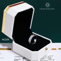 Nhẫn NC259 CHAM JEWELRY, Nhẫn Full Đá Moissanite (Barcode OCNN113)