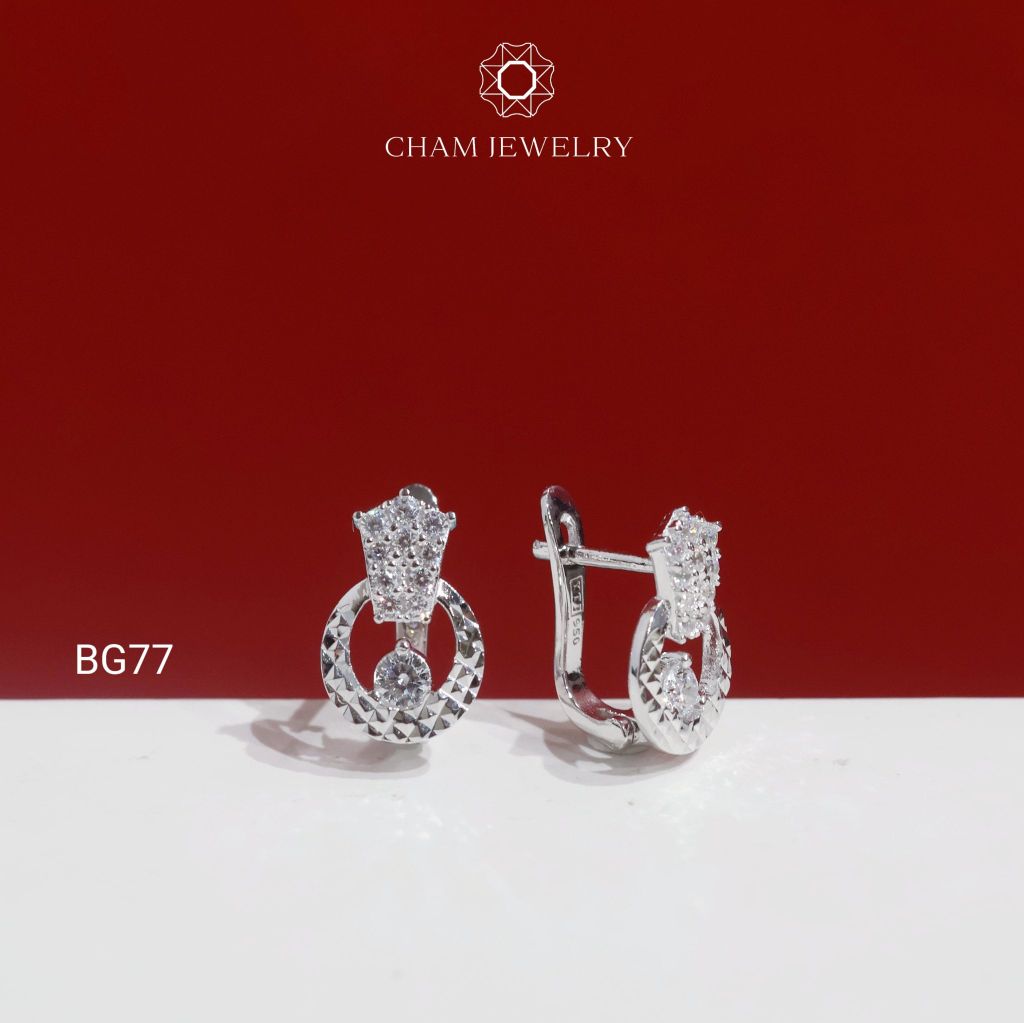 Hoa Tai BG77 CHAM JEWELRY, Hoa Tai Kiểu Tròn (Barcode TBG1130)