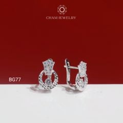 Hoa Tai BG77 CHAM JEWELRY, Hoa Tai Kiểu Tròn (Barcode TBG1130)