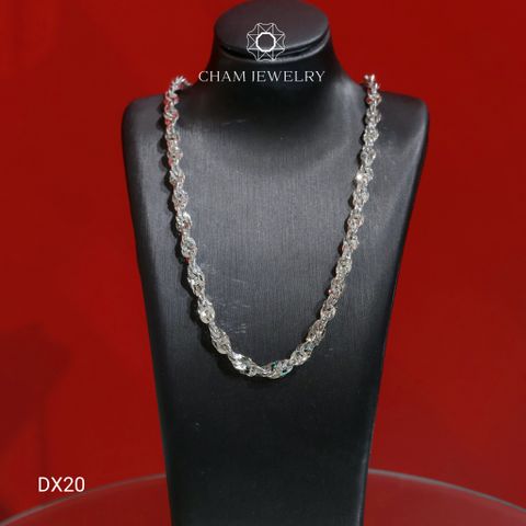 Dây Chuyền CHAM JEWELRY DX20, Dây Xoắn Tròn Đôi, Bản 4.0mm ( Barcode TDBC870).