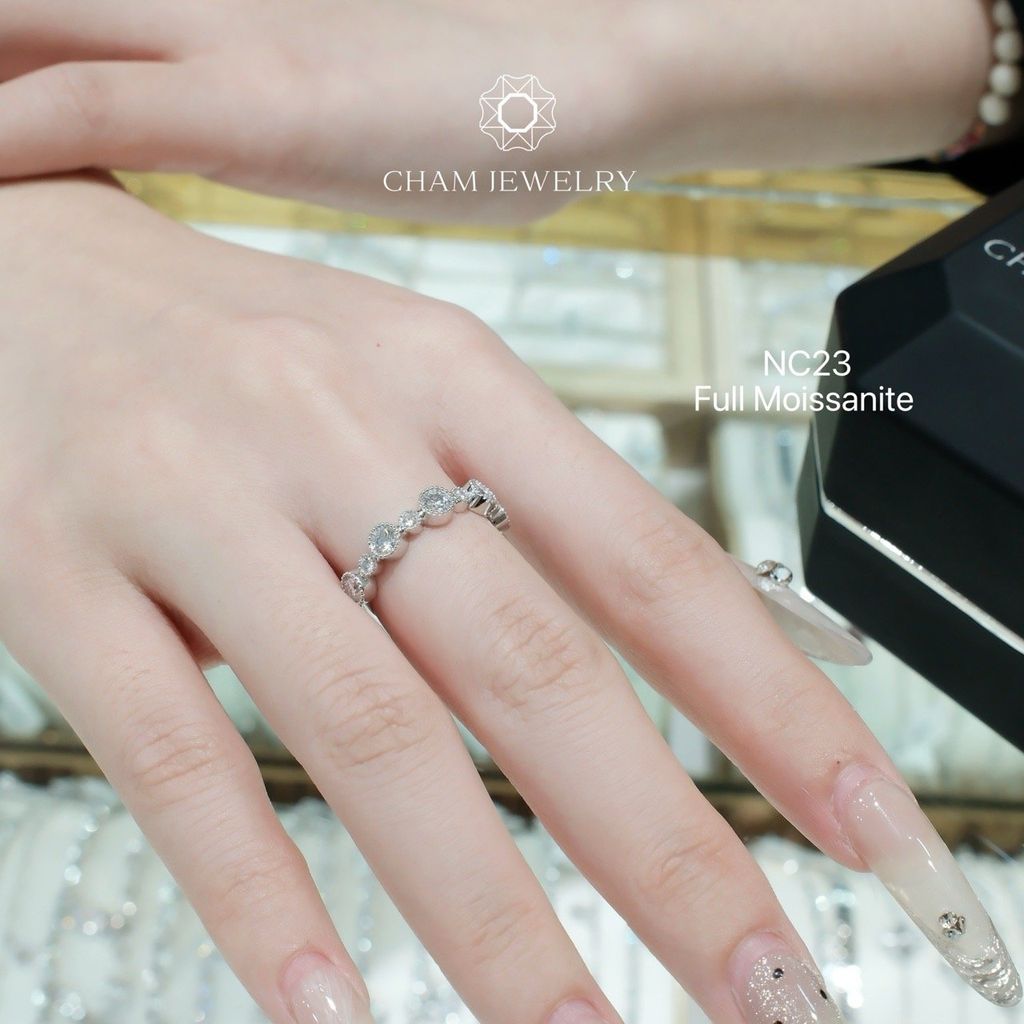 Nhẫn NC23 CHAM JEWELRY Full Moissanite (Barcode OHN06)