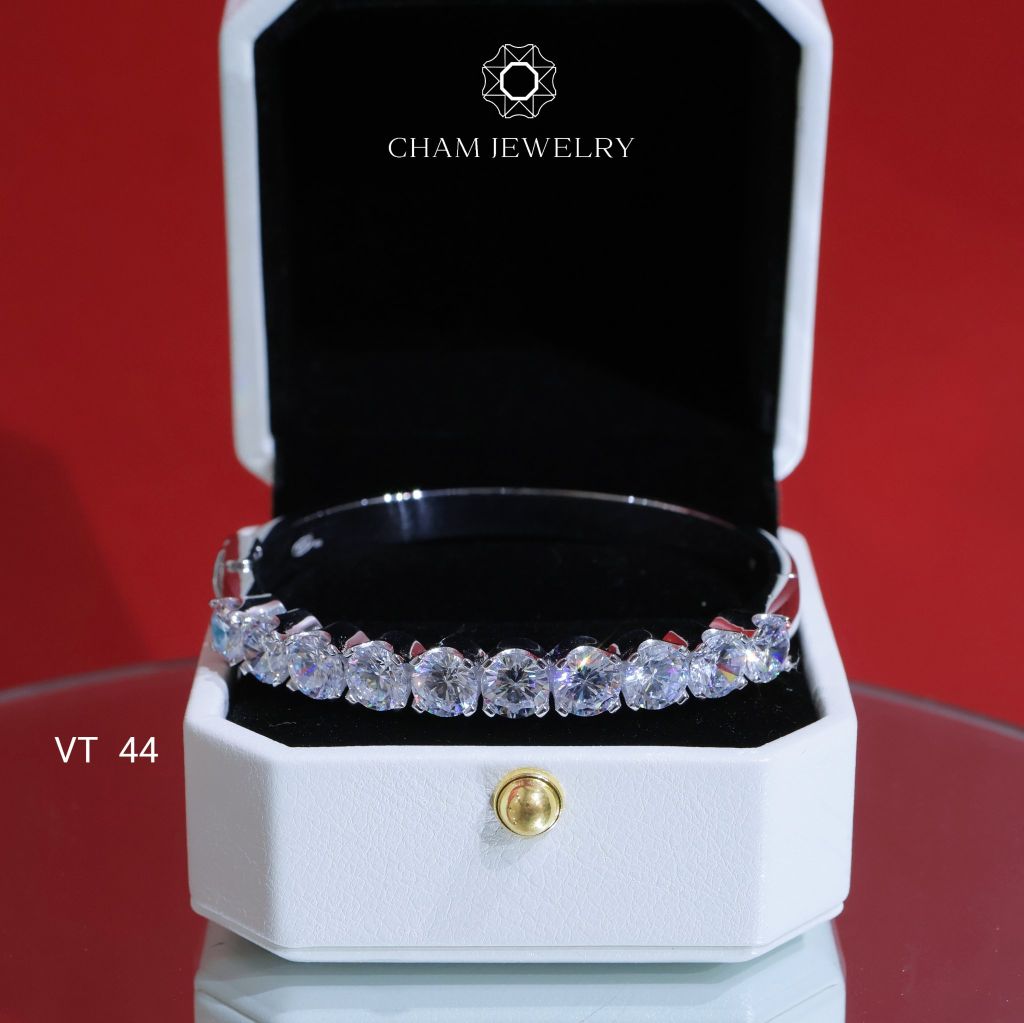 Vòng Tay CHAM JEWELRY VT44, Vòng 1 Hàng Đá, Đá 6.0mm (Barcode CV73208)