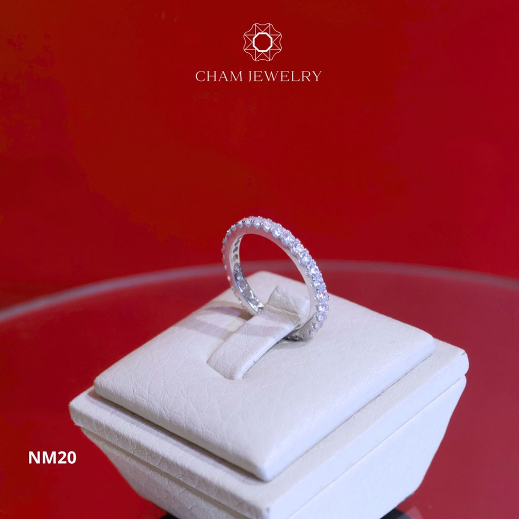 Nhẫn NM20 CHAM JEWELRY, Nhẫn Full Đá 1.75mm (Barcode TNF116)