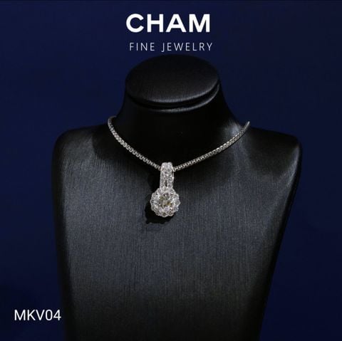 Mặt Dây Chuyền MKV04 Vàng 10k Chủ 6.0mm Kim Cương Lab Grown Diamond ( Barcode DM1)