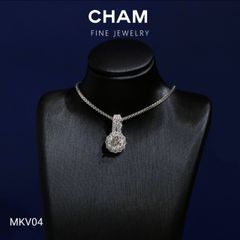 Mặt Dây Chuyền MKV04 Vàng 10k Chủ 6.0mm Kim Cương Lab Grown Diamond ( Barcode DM1)