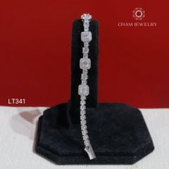 Lắc Tay LT341 CHAM JEWELRY, Lắc Tay Kiểu Full Đá Chủ 4.0mm (Barcode KLT02)