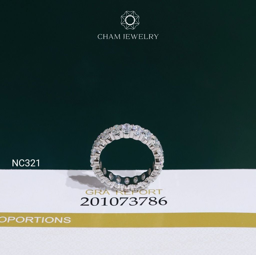 Nhẫn NC321 CHAM JEWELRY,  Full Đá Oval 3.0x5.0mm Moissanite C&C (OCNN141)