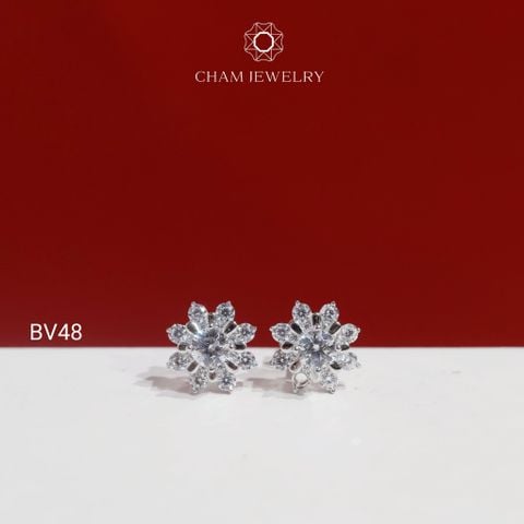 Hoa Tai BV48 CHAM JEWELRY , Chủ 4.0mm ( Barcode TBV490).