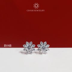 Hoa Tai BV48 CHAM JEWELRY , Chủ 4.0mm ( Barcode TBV490).