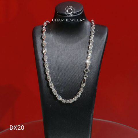 Dây Chuyền CHAM JEWELRY DX20, Dây Xoắn Tròn Đôi, Bản 4.0mm ( Barcode TDBC870).