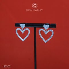 Hoa Tai CHAM JEWERLY BT107, Tim Tòn Ten( Barcode CB7899).