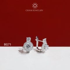 Hoa Tai BG71 CHAM JEWELRY, Hoa Tai Chủ 4.0mm (Barcode TVB256B).