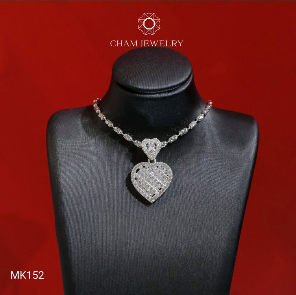 Mặt Dây Chuyền MK152 CHAM JEWELRY, Trái Tim Full Đá (Barcode TMA799).