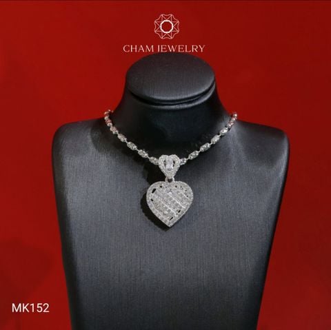 Mặt Dây Chuyền MK152 CHAM JEWELRY, Trái Tim Full Đá (Barcode TMA799).