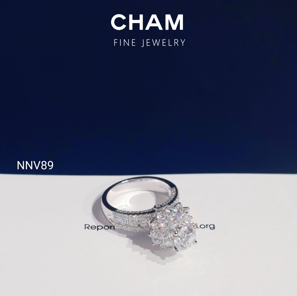 Nhẫn Nữ NNV89 Vàng 10k Chủ 6.3mm Kim Cương Lab Grown Diamond (Barcode DNU20)