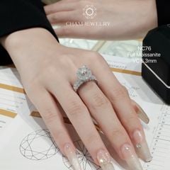 Nhẫn NC76 CHAM JEWELRY, Full Moissanite Chủ 6.3mm (Barcode ONNU105)