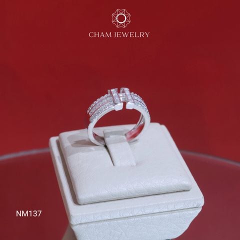 Nhẫn NM137 CHAM JEWELRY, Nhẫn Chữ H Bản 5.5mm (Barcode CNNAM47).