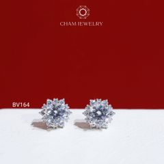 Hoa Tai CHAM JEWELRY BV164, Xoàn Hoa Tia Chủ 5.0mm (Barcode TBV434)