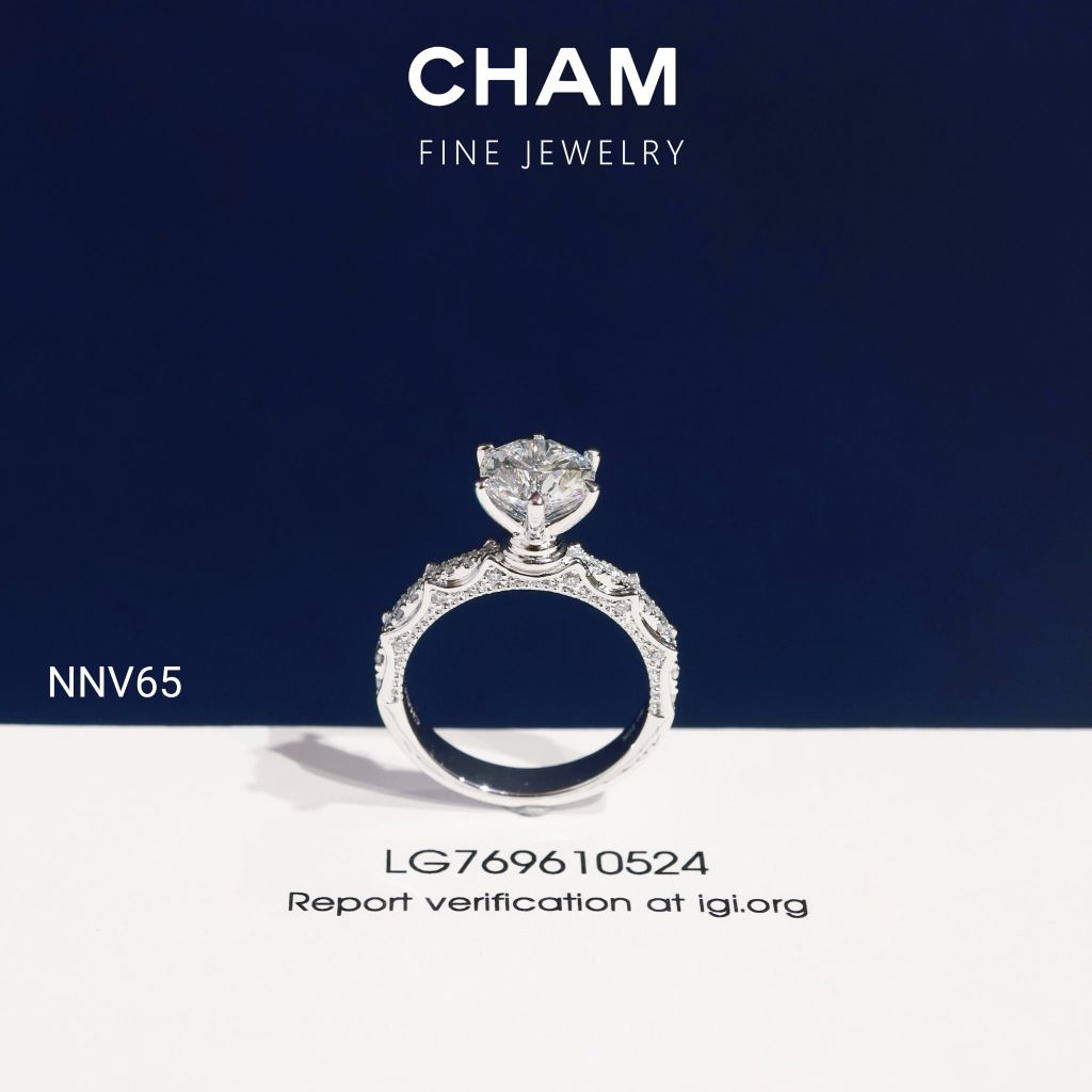 Nhẫn Nữ NNV65 Vàng 10k Chủ 7.2mm Kim Cương Lab Grown Diamond (Barcode DNU03)