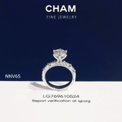 Nhẫn Nữ NNV65 Vàng 10k Chủ 7.2mm Kim Cương Lab Grown Diamond (Barcode DNU03)