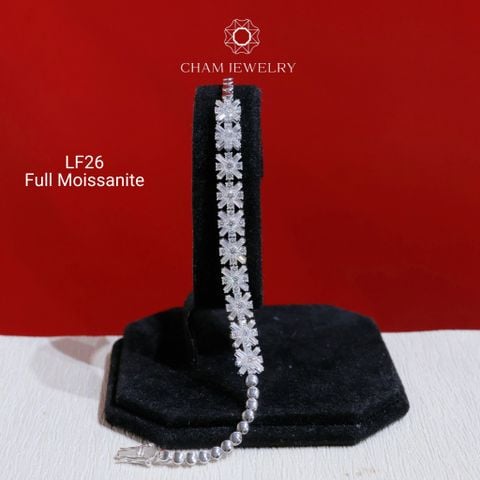 Lắc Tay LF26 CHAM JEWELRY, Lắc Tay Full Moissanite Cao Cấp  (Barcode OLT14)