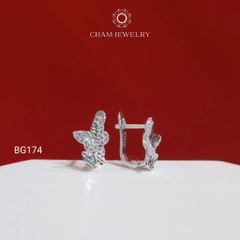 Hoa Tai CHAM JEWELRY BG174, Hoa Tai Bướm Đôi Chạm Máy (Barcode TBG714).