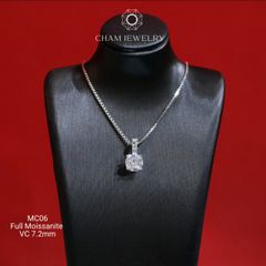 Mặt Dây Chuyền MC06 CHAM JEWELRY , Chủ 7.2mm Full Moissanite Cao Cấp (Barcode OM44).