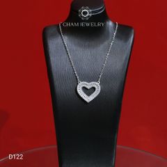 Dây Chuyền D122 CHAM JEWELRY, Dây Chuyền Tim Full Đá Barget (Barcode CDAY19)