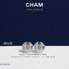 Hoa Tai BDV38 Vàng 10k Chủ 4.5mm Kim Cương Lab Grown Diamond