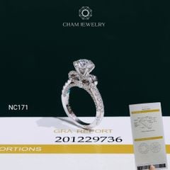 Nhẫn NC171 CHAM JEWELRY, Nhẫn Nơ Full Đá Moissanite Chủ 7.2mm (Barcode OCNN12)
