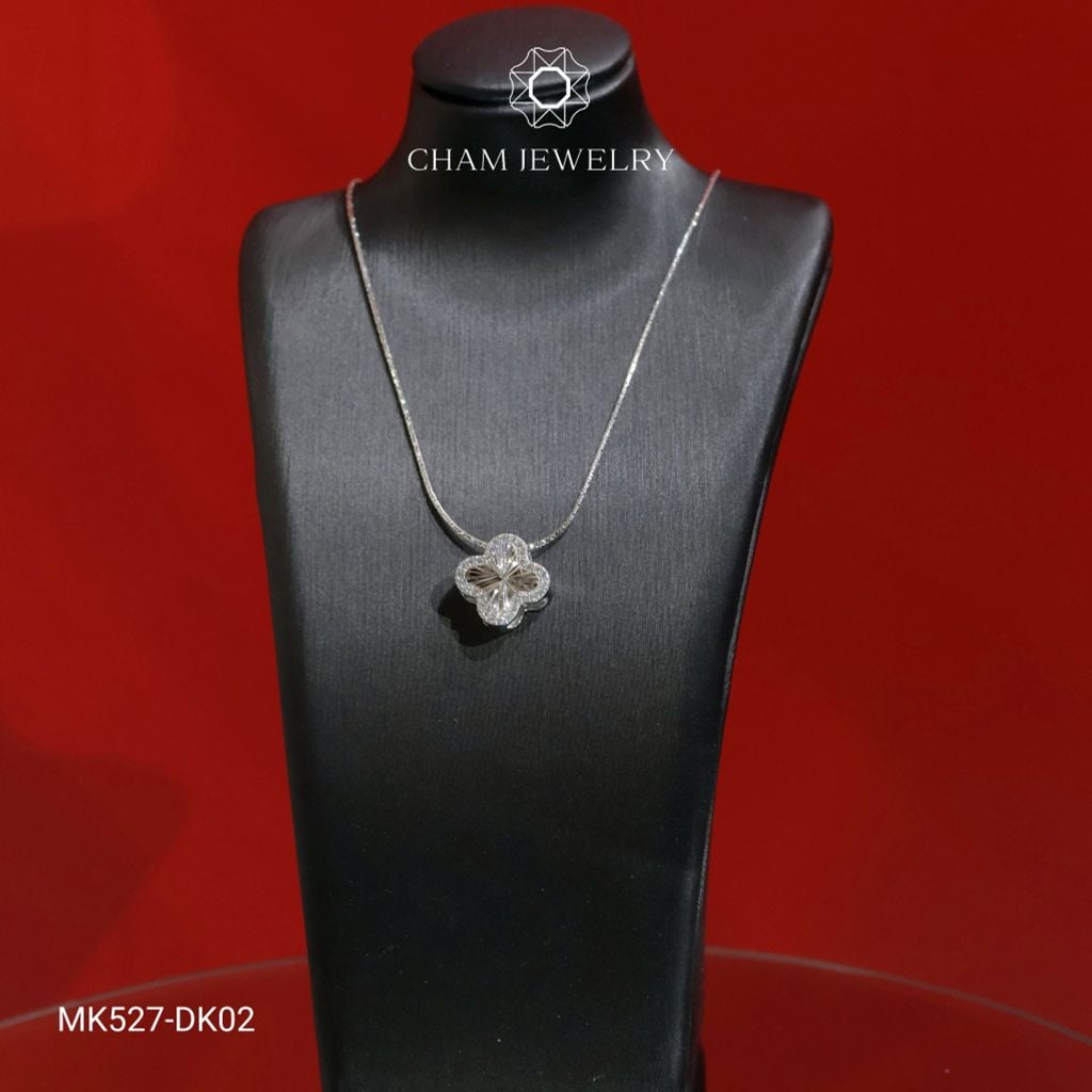 Dây Chuyền MK527-DK02 45cm CHAM JEWELRY, Mặt Cỏ 4 Lá 12mm.