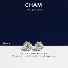Hoa Tai BDV49 Vàng 10k Kim Cương Lab Grown Diamond (Barcode DBT7)