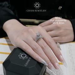 Nhẫn NC92 CHAM JEWELRY, Full Đá Moissanite, Chủ 7.2mm (Barcode ONNU60)