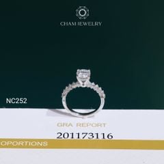 Nhẫn NC252 CHAM JEWELRY, Nhẫn Full Đá Moissanite Chủ 6.3mm (Barcode OCNN58)