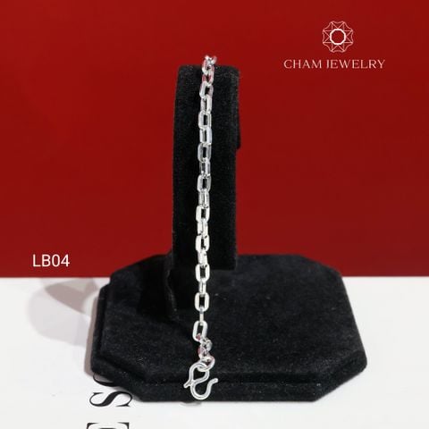 Lắc Tay Bé LB04 CHAM JEWELRY, Lắc Tay Xích Bản 4.0mm (Barcode TLBC636)