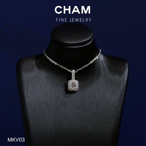 Mặt Dây Chuyền MKV03 Vàng 10k Chủ 4.5mm Kim Cương Lab Grown Diamond ( Barcode DM2)