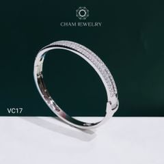Vòng Tay VC17 CHAM JEWELRY, Vòng Tay Nửa Hàng Đá Full Moissanite (Barcode OCV13).
