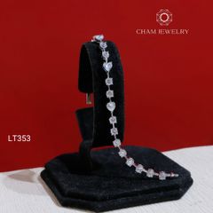 Lắc Tay LT353 CHAM JEWELRY , Lắc Tim Kết 4.0mm (Barcode KLT54).