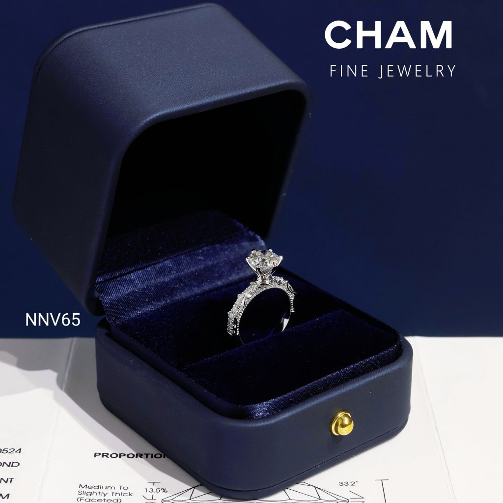 Nhẫn Nữ NNV65 Vàng 10k Chủ 7.2mm Kim Cương Lab Grown Diamond (Barcode DNU03)