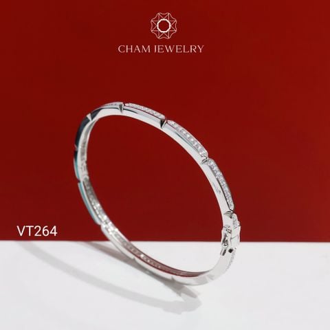 Vòng Tay CHAM JEWELRY VT264, Vòng Kiểu 1 Hàng Full Đá 1.25mm (Barcode TV225)