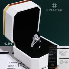 Nhẫn NC296 CHAM JEWELRY, Đá Moissanite C&C Chủ 5.4mm (Barcode OCNN115)