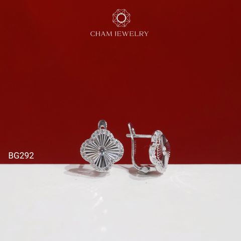 Hoa Tai BG292 CHAM JEWELRY, Cỏ 4 Lá Bản 9.0mm ( TBG929 ).