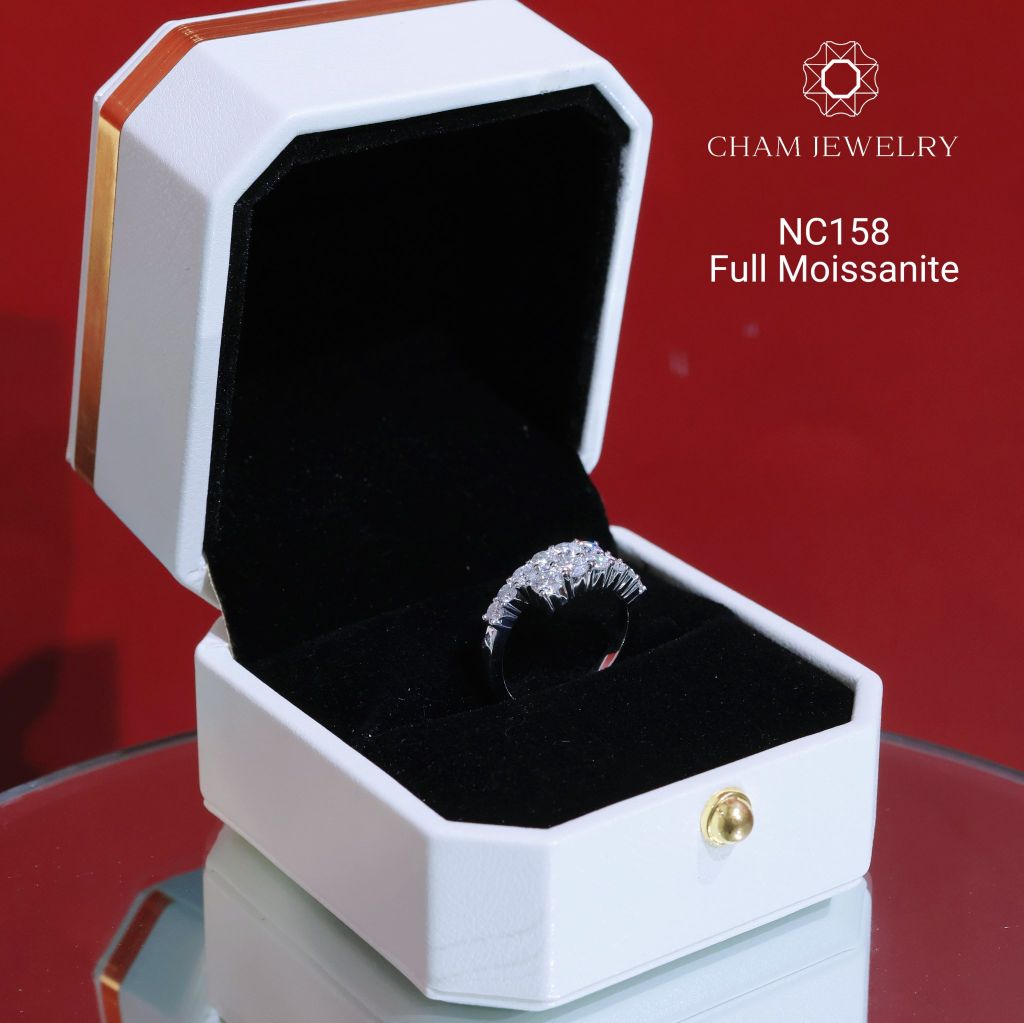 Nhẫn NC158 CHAM JEWELRY, Full Đá Moissanite  (Barcode OTN08).