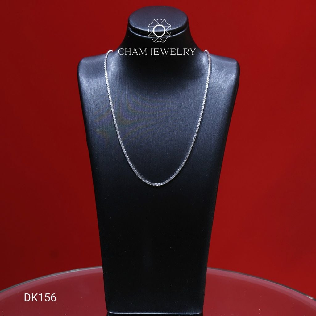Dây Chuyền DK156 CHAM JEWELRY, Dây Mì Hộp Vuông Bản 1.2mm (Barcode CDYR199).