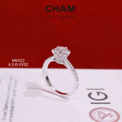 Nhẫn Nữ NNV22 Chủ 6.3mm Vàng 10k Kim Cương Lab Grown Diamond