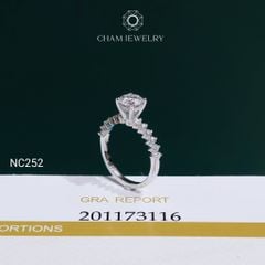 Nhẫn NC252 CHAM JEWELRY, Nhẫn Full Đá Moissanite Chủ 6.3mm (Barcode OCNN58)