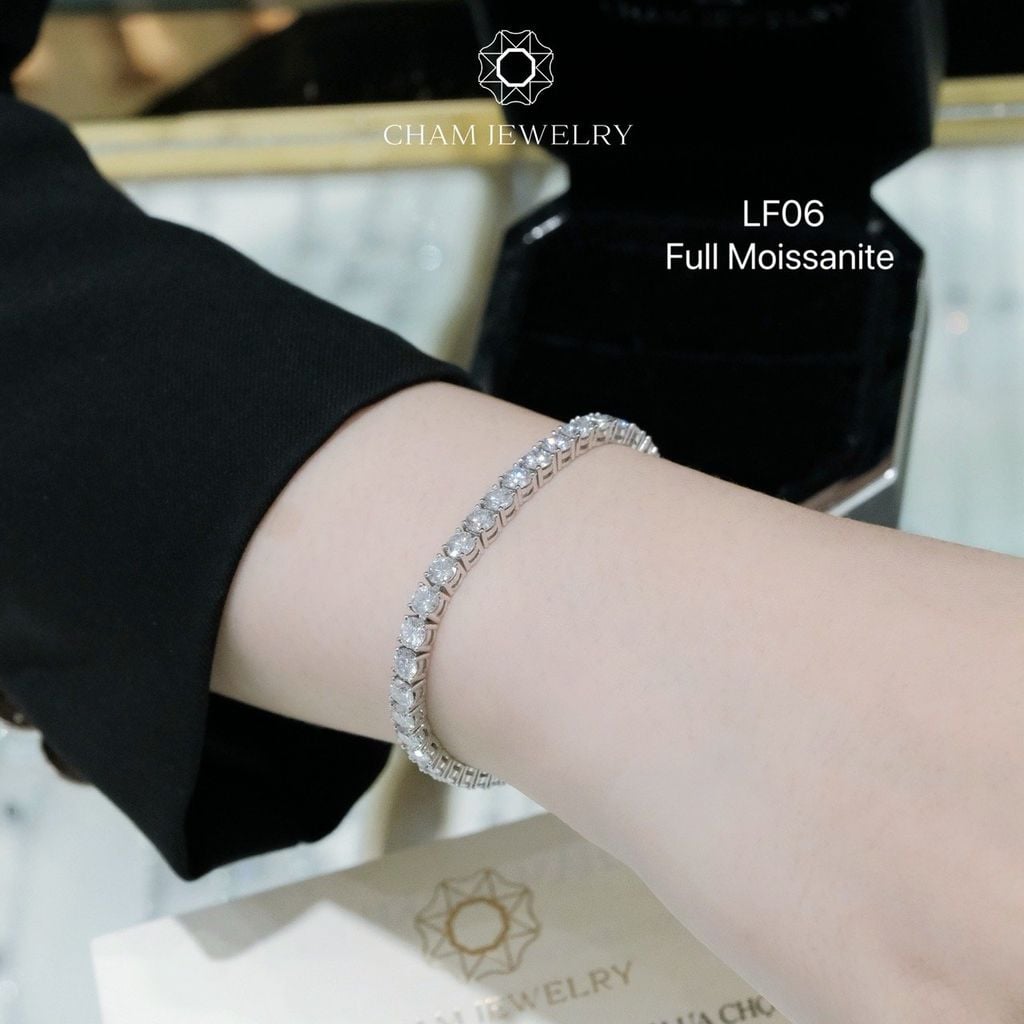 Lắc Tay LF06 CHAM JEWELRY, Full 4.0mm Khóa Tim (Barcode OLT1 ).