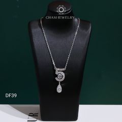 Dây Chuyền DF39 CHAM JEWELRY, Dây Liền Mặt Số 5 Full Đá Moissanite Chủ 4.5mm (Barcode OCD03).