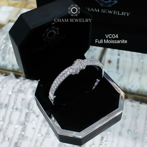 Vòng Tay VC04 CHAM JEWELRY, Full Moissanite Cao Cấp  (Barcode OVT03).